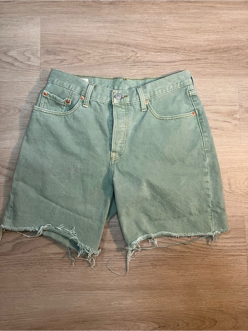 Levi's 501 '90s Denim Shorts in "Botanical Oak Leaf" Green - Size W27
